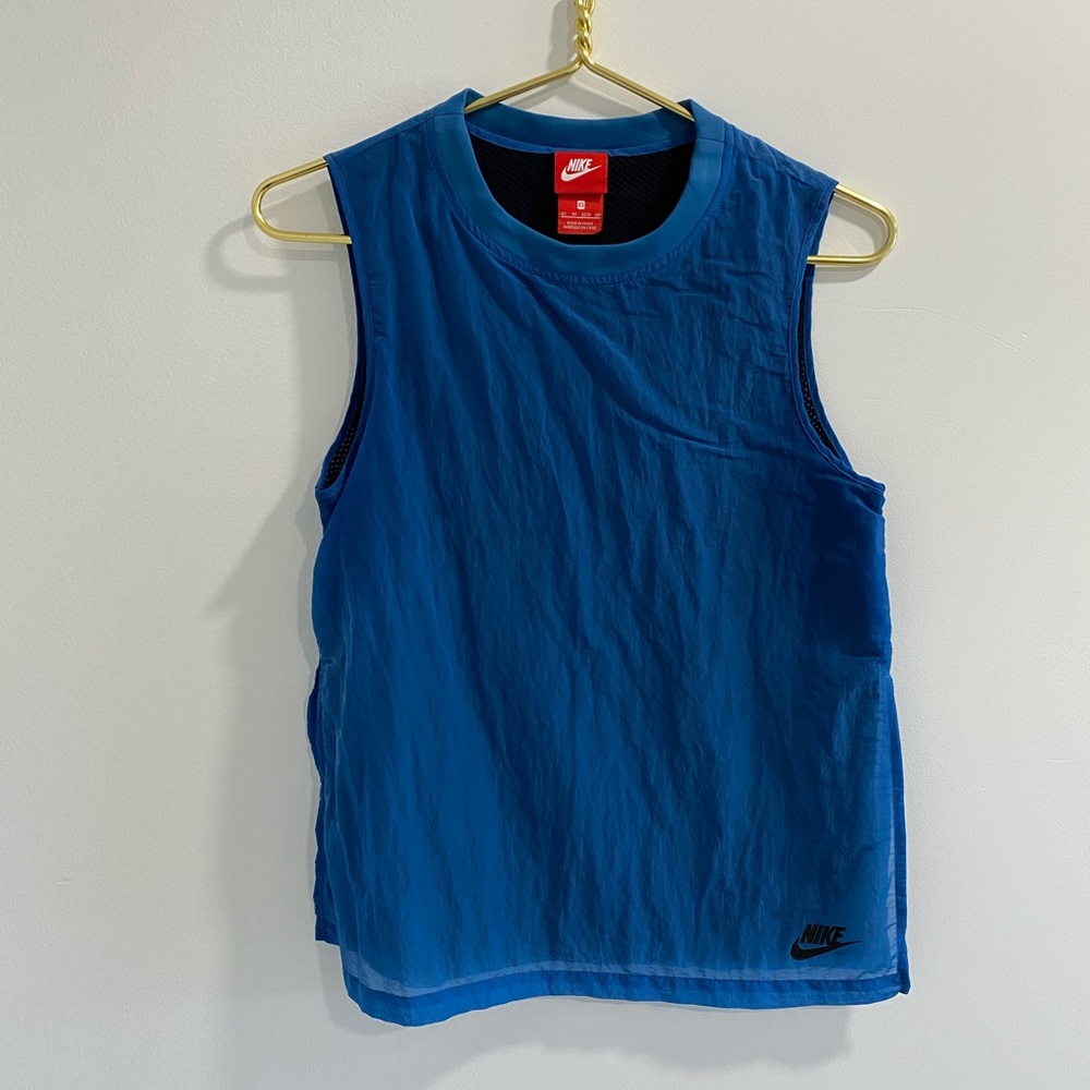 Nike Sheer Layered Electric Blue Tank